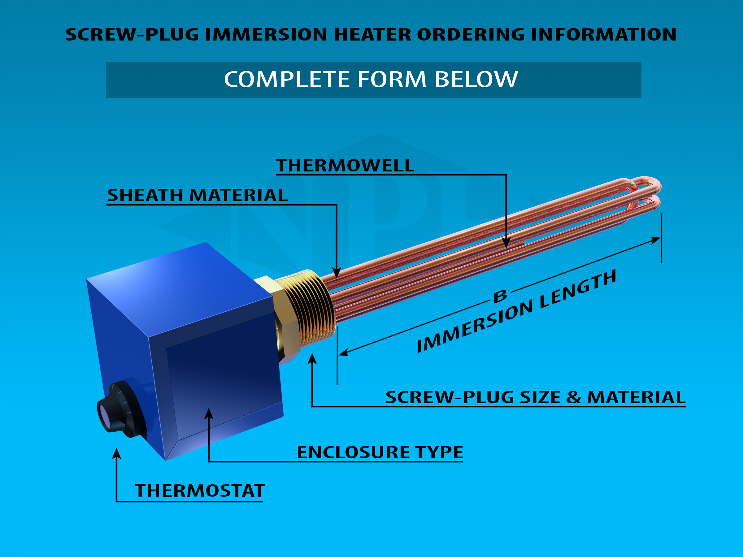 NPH Heaters for Hot Water Storage Tanks, Warming Equipment, Heating & Preheating All Grades of Oil, Food Processing Equipment, Food Processing Equipment Construction Components-Screw Plug Immersion Hetaers